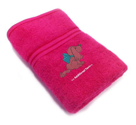 Personalised Puppy with a bow Gift Towels Terry Cotton Towel